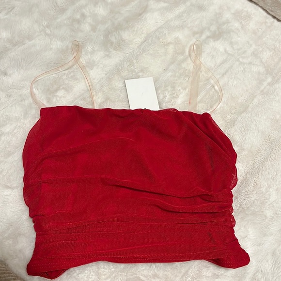 RUCHED RED SKIRT & TOP - Picture 4 of 8